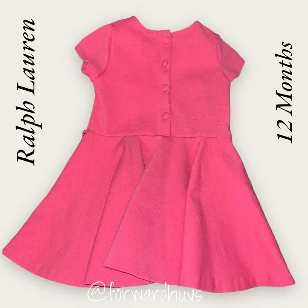 Ralph Lauren Girls Pink Dress Size 12 months